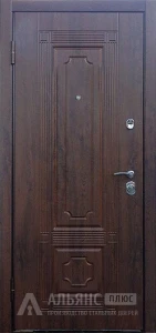 Входная дверь графит с отделкой под тёмное дерево №44 внутренняя - фото