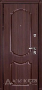 Металлическая дверь орех с классической фрезеровкой №360 внутренняя - фото