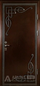Входная дверь с абстрактным кованым узором №2 внешняя - фото