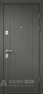 Входная дверь с зеркалом в цвете Антрацит №130 внешняя - фото