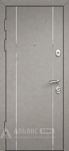 Дверь в квартиру черного цвета с внутренней стороной под бетон грей №48 внутренняя - фото