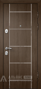 Коричневая входная дверь в квартиру с накладными декоративными элементами №8 внешняя - фото