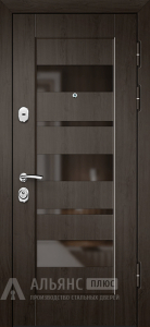 Дверь премиум 3к венге входная в стиле лофт со вставками из стекла №10 внешняя - фото