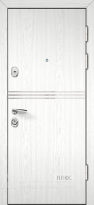 Стальная входная дверь White в белой эмали №40 внешняя - фото