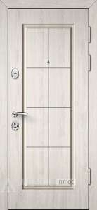 Белая металлическая дверь Брайтон для установки в прихожую с цветом под камень внутри №21 внешняя - фото