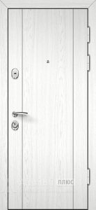 Российская классическая белая снаружи дверь с цилиндровым механизмом №22 внешняя - фото