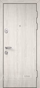 Звукоизолирующая дверь с контурным уплотнением и отделкой беленый дуб №6 внешняя - фото