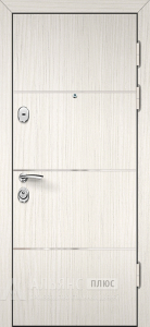Входная дверь white с ПЭТ-покрытием и зеркалом №132 внешняя - фото