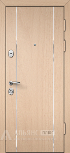 Дверь в квартиру с контурной герметизацией и отделкой белое дерево №1 внешняя - фото