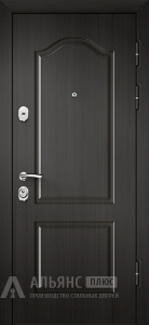 Дверь в квартиру черного цвета с внутренней стороной под бетон грей №48 внешняя - фото